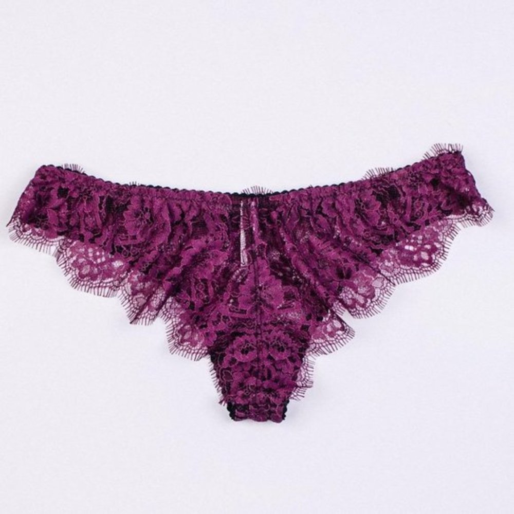 Lace strap purple bikini panty - Picture 2 of 3